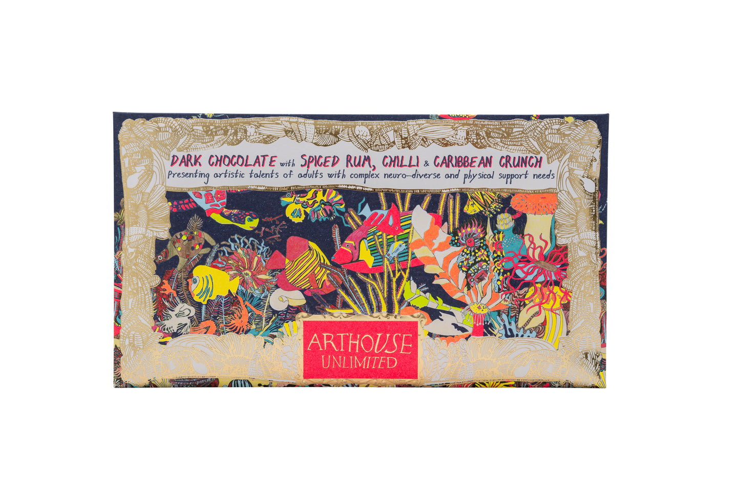 Angels of The Deep Dark Chocolate with Spiced Rum, Chilli & Caribbean Crunch