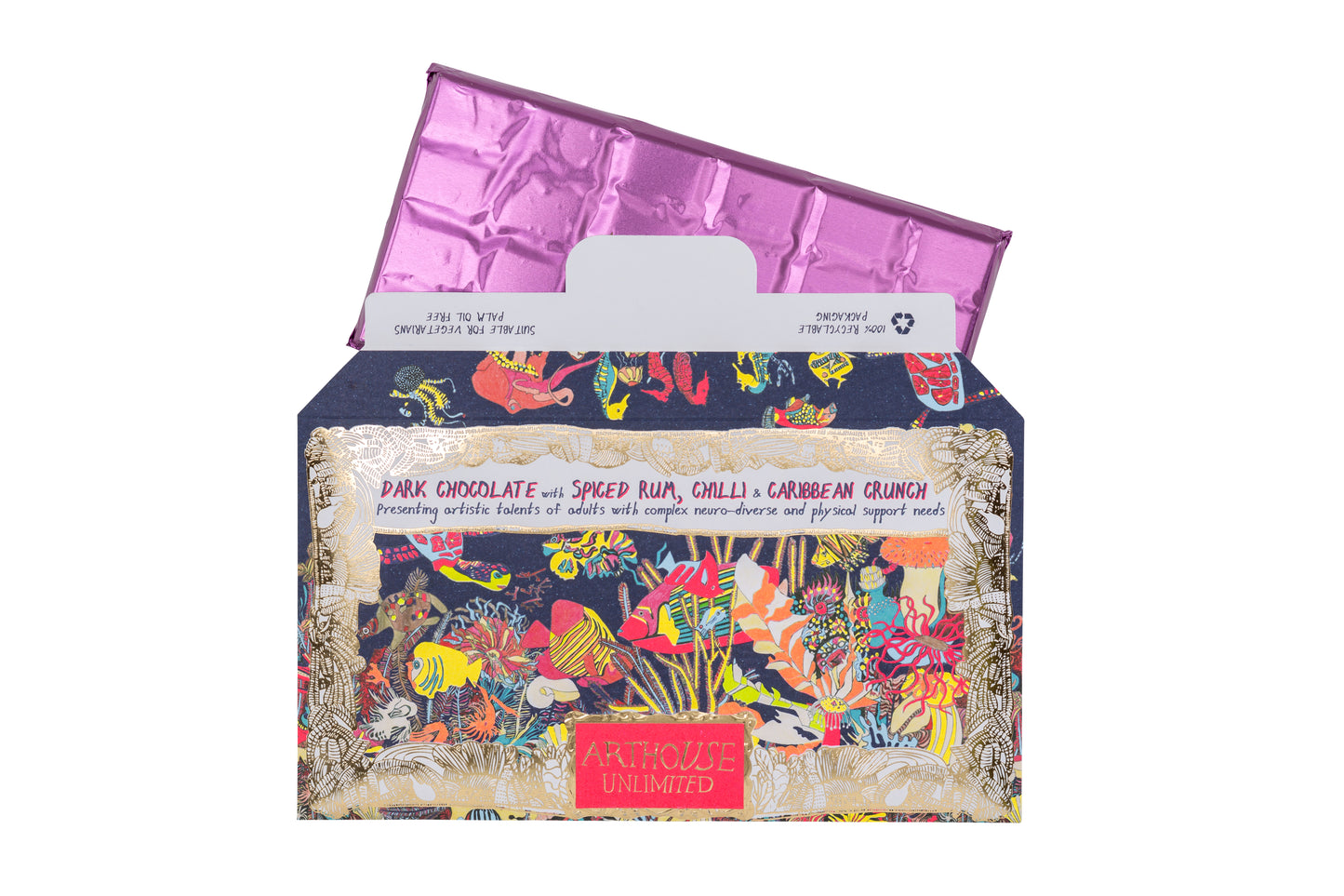 Angels of The Deep Dark Chocolate with Spiced Rum, Chilli & Caribbean Crunch