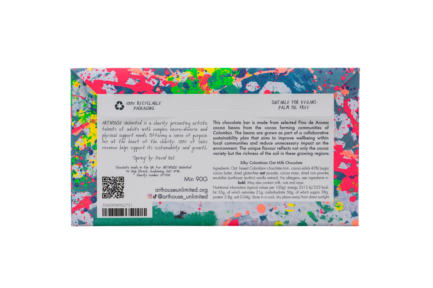 Spring – Oat Milk Chocolate (v) Vegan chocolate with a gift package