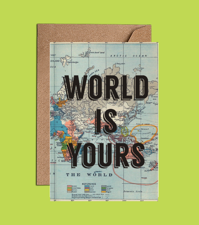 Birthday Card With a World Map WAC21101