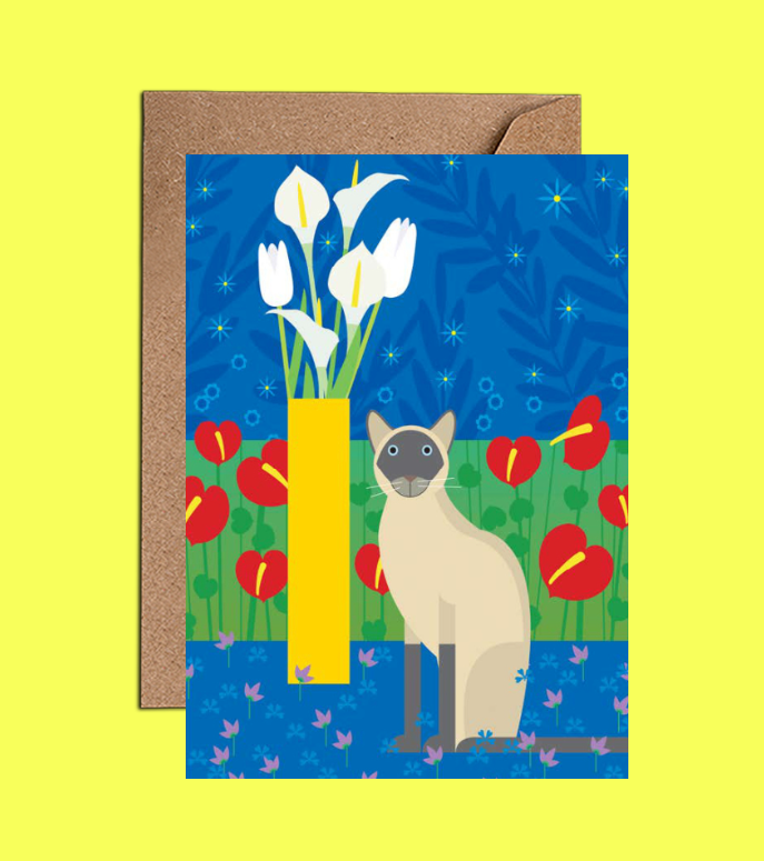 Birthday Card with Siamese Cat - WAC23103