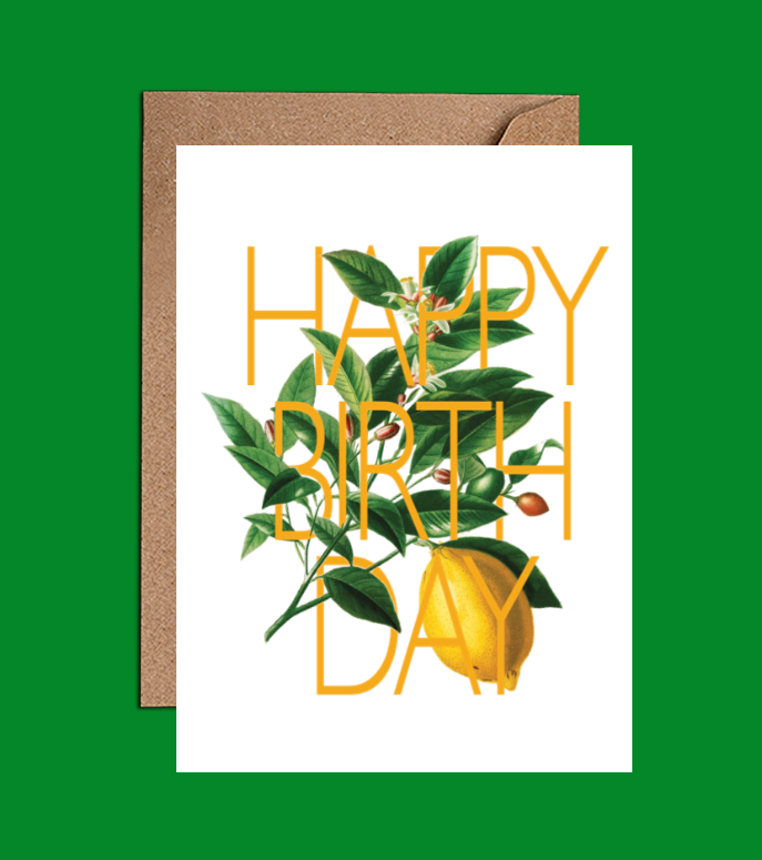Birthday Card with lemons - Spring Birthday Card - WAC23105