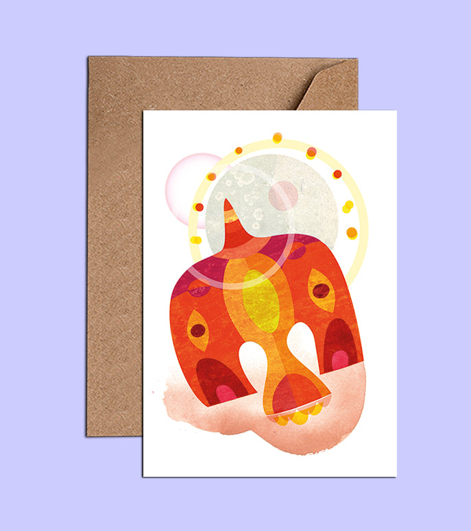 Birds of Paradise card - Yellow and red (WAC19504)