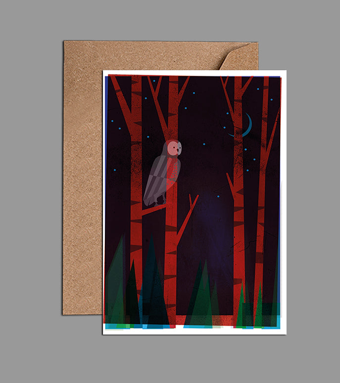 Birds Of Paradise Card - Owl At Night (WAC19506)