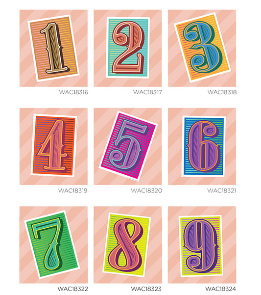 Ages 1 to 9 - Classic style font - Bundle set