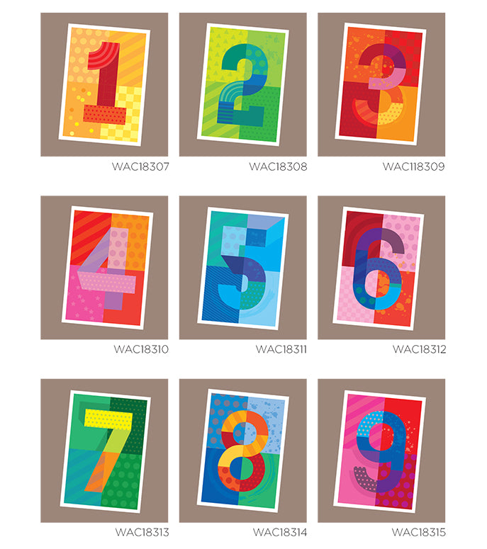 Ages 1 to 9 - Pop style font - Bundle set