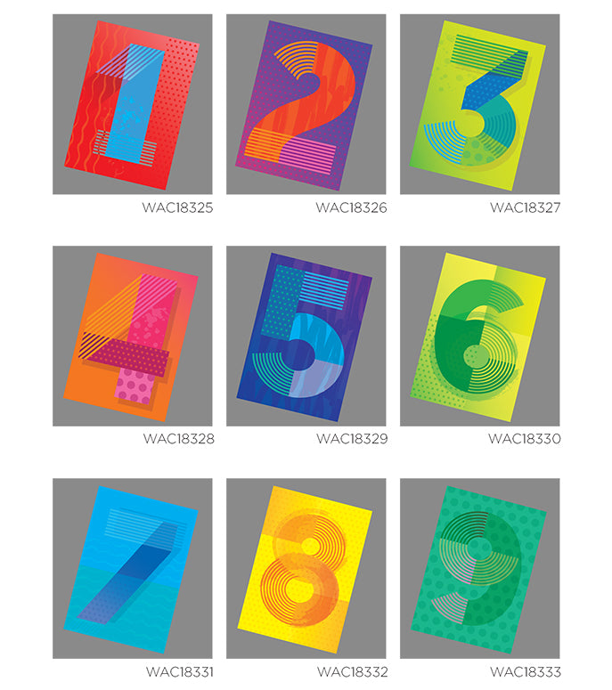 Ages 1 to 9 - Retro style font - Bundle set
