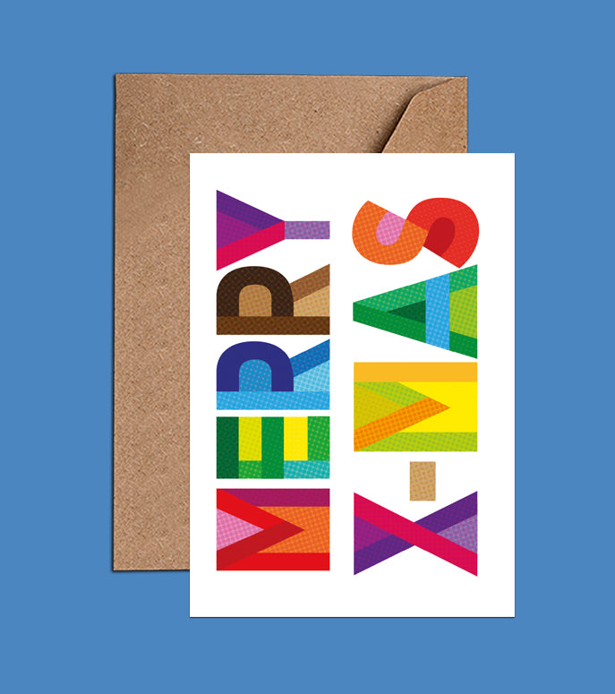 Merry Xmas Card - Rainbow Xmas Card (WAC18402)