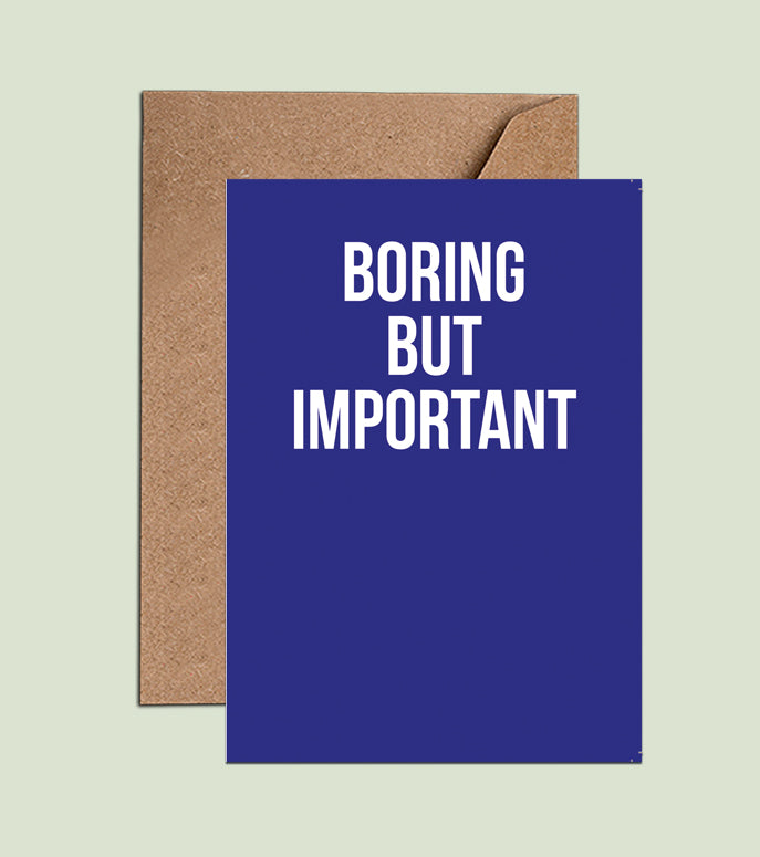 Boring But Important (WAC19502)