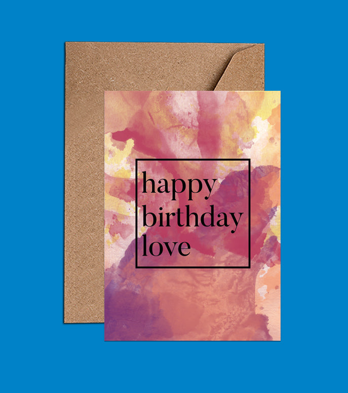 Happy Birthday Love - Watercolor Birthday Card (WAC19102)