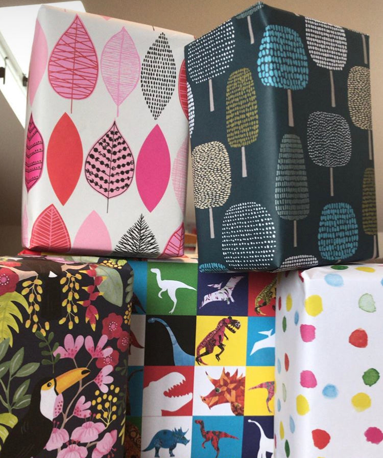 Pink Leaves Giftwrap - Gift Wrapping Paper For Ladies