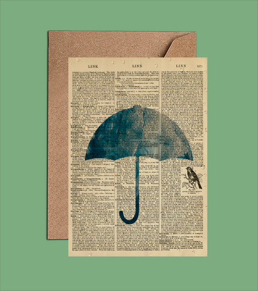 Blue Umbrella Dictionary Art Card (WAC23502)