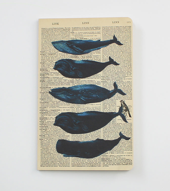 Blue Whales Dictionary Art Notebook (WAN20402)