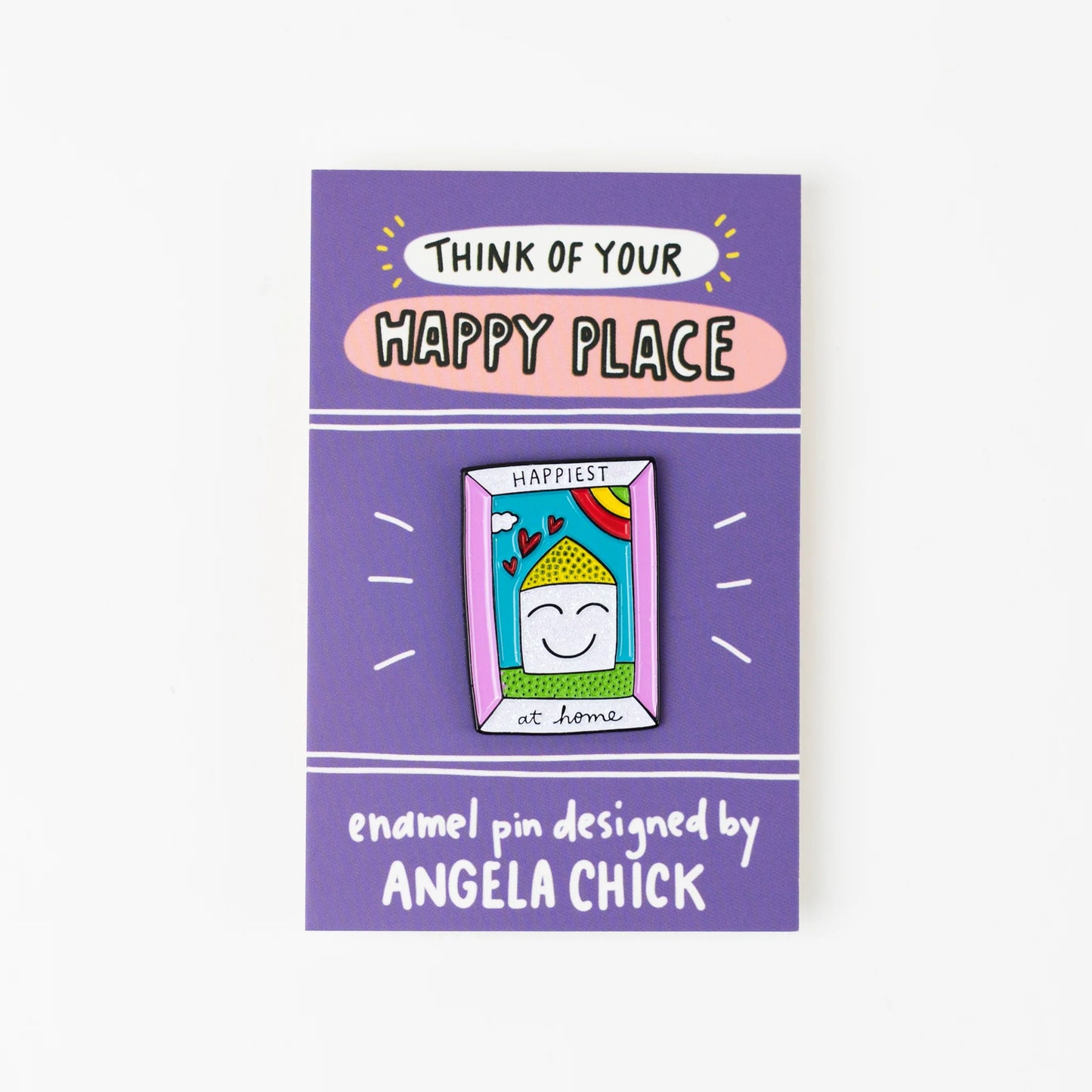 Angela Chick - Think of your Happy Place Enamel Pin