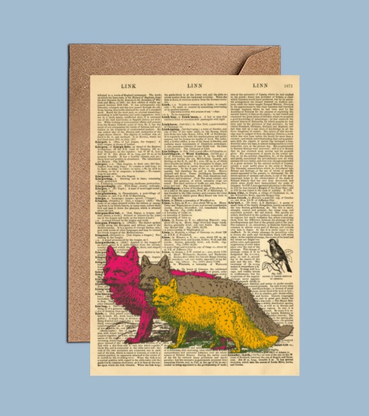 Foxes Dictionary Art Card - WAC21502