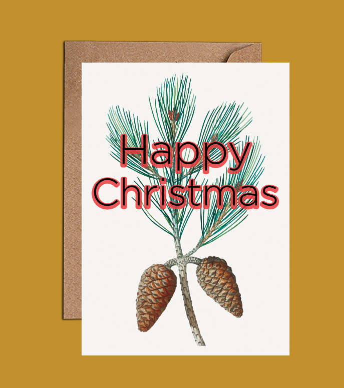 Pine Cone - Christmas Greetings Card - (WAC19401)