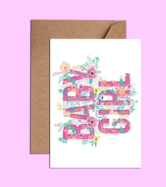 Baby Girl Card - Pink baby card (WAC18533)