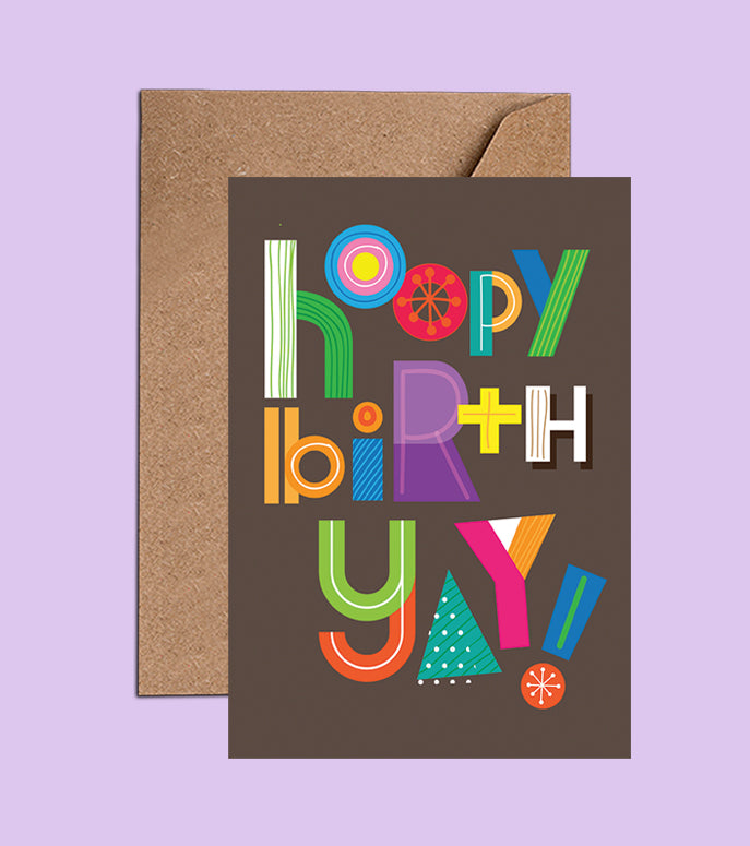 Black Birthday Card - Typographic Birthday Card (WAC18110)