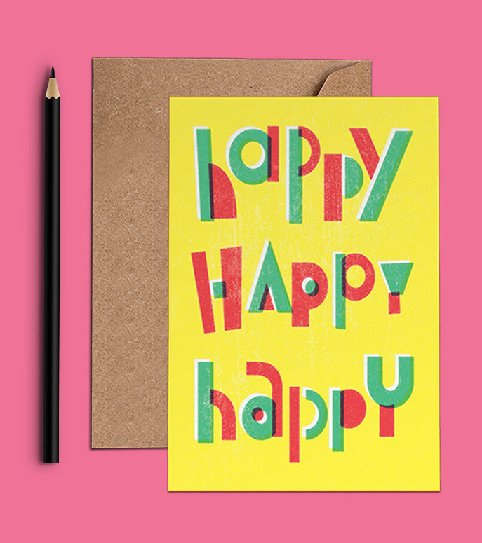 Happy Happy Happy Birthday Card (WAC18112)