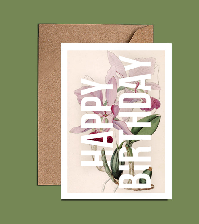 Floral Happy Birthday Card - Pink Birthday Card (WAC18137)