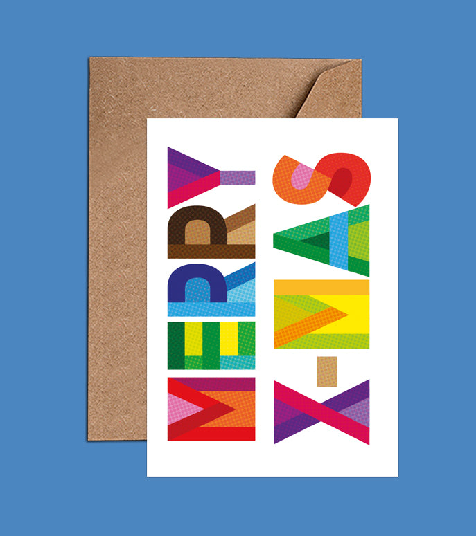 Merry Xmas Card - Colorful Xmas Card (WAC18402)