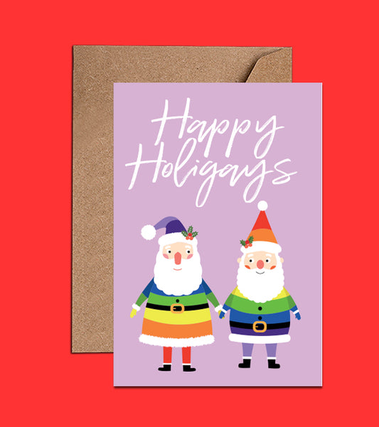 Happy Holigays - Gay Holiday Card - Gay Christmas Card (WAC18560)