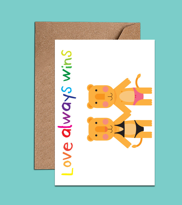 Love Always Wins Card - Pride Card - Gay Love Card (WAC18564)