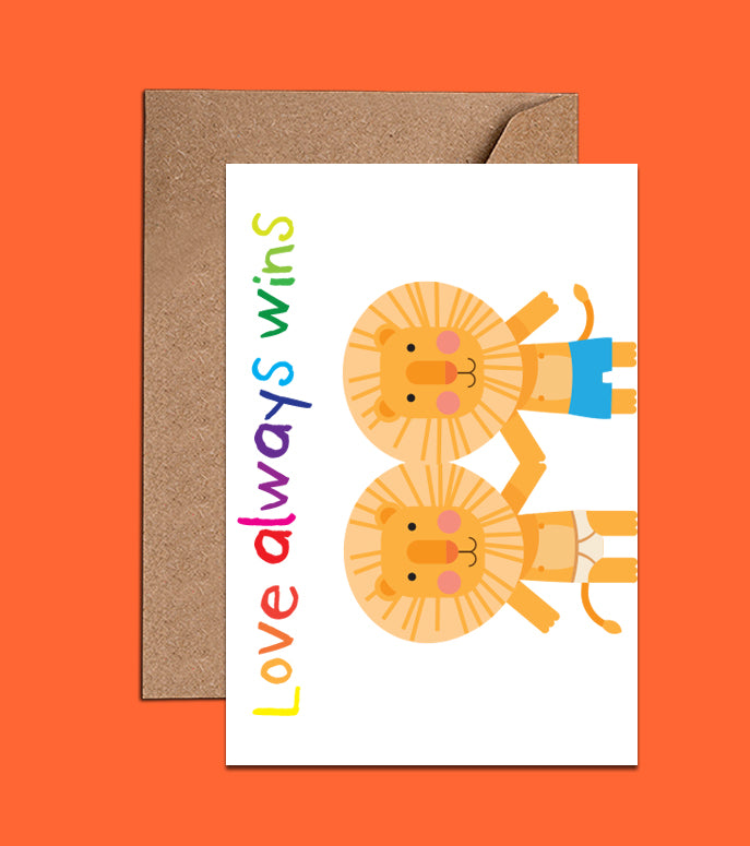 Love Always Wins Card - Pride Card - Gay Love Card (WAC18565)