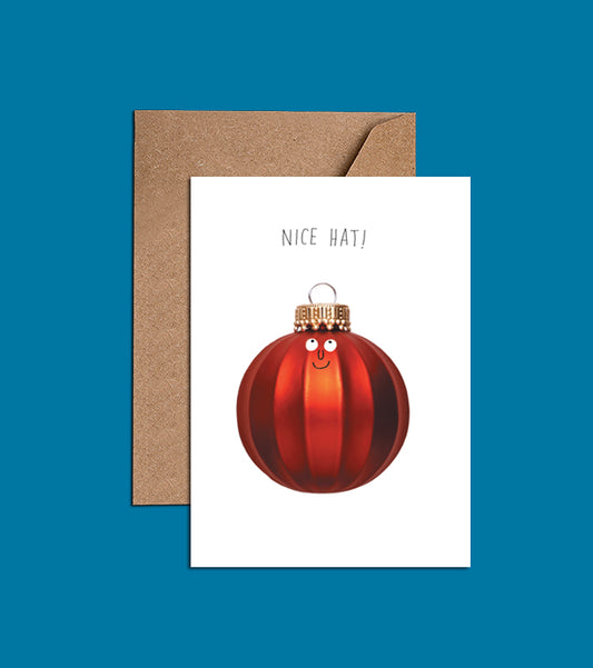 Red Bauble Card - Christmas Card (WAC18760)