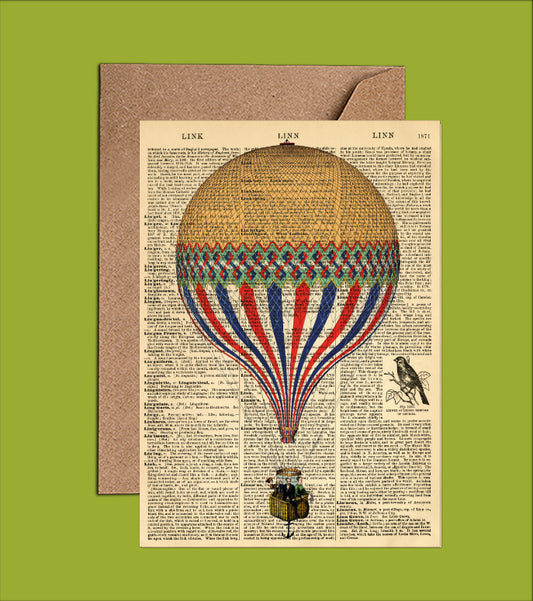 Hot Air Balloon Dictionary Art Card (WAC21508)