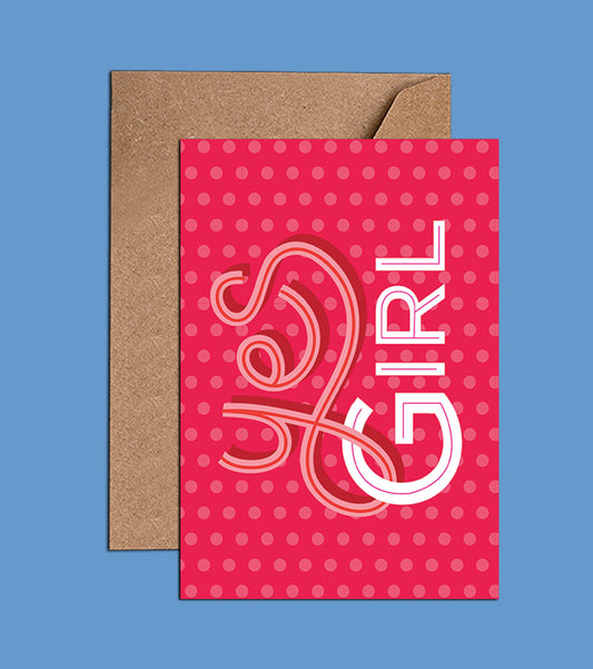 Yes Girl Card - Baby Girl Card (WAC18523)