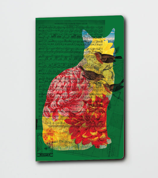 Cat Lover's Green & Floral Notebook (WAN22301)