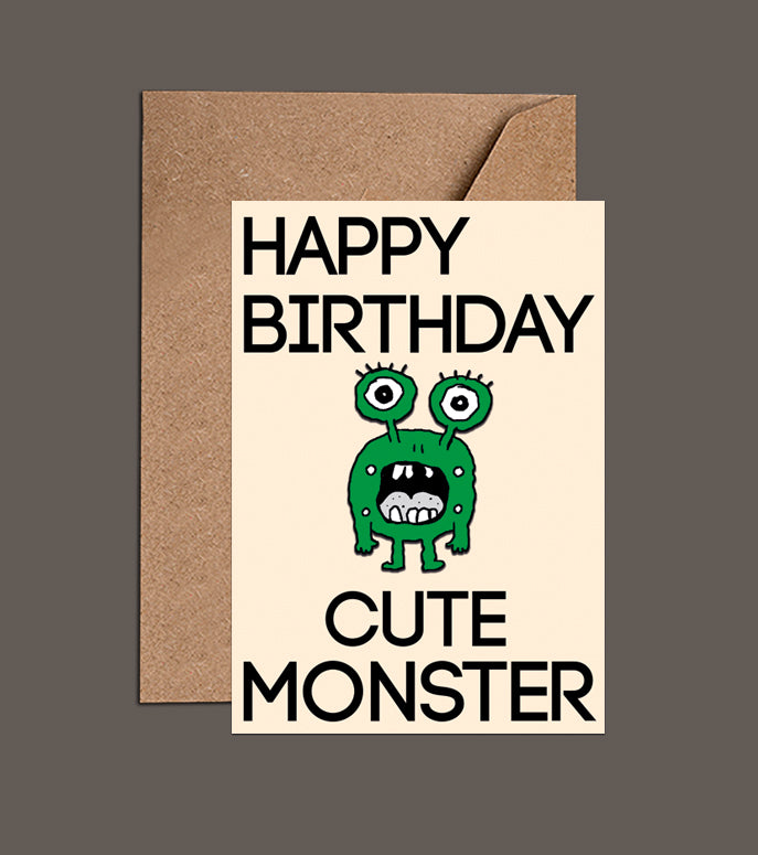 Cute Monster Birthday Card - Birthday Card For Kids (WAC19105)
