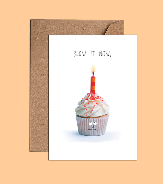 Cupcake Birthday Card - Single Candle Birthday Card (WAC18767)